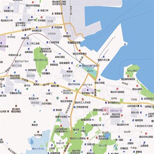 2022新款烟台市地图贴图办公室挂图高清J防水墙壁贴超大装饰画定