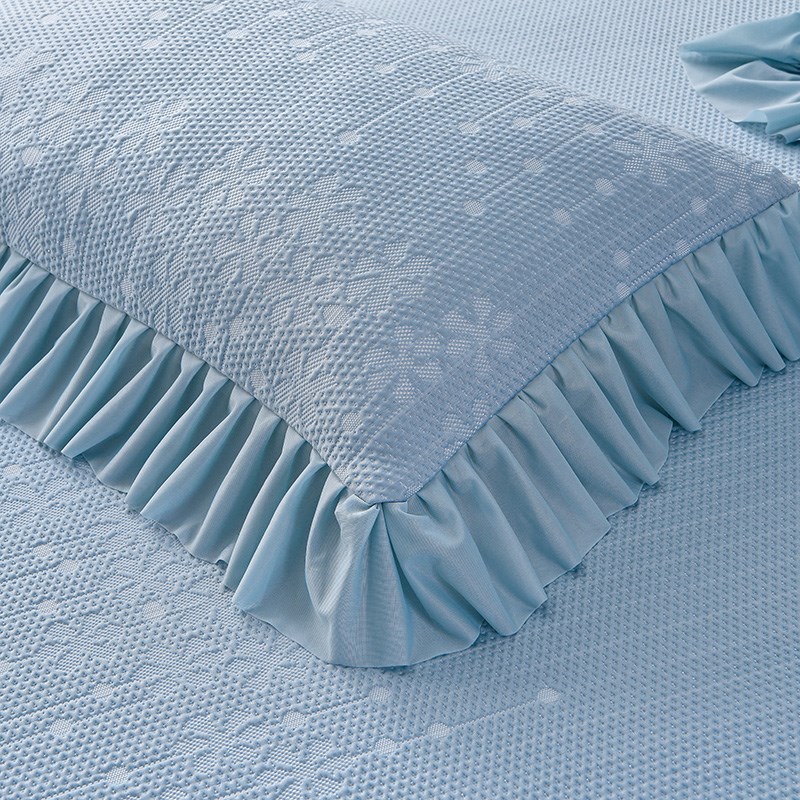 2025新款凉感冰丝豆豆凉席三件套床裙款床罩夏季空调席软垫席夏天