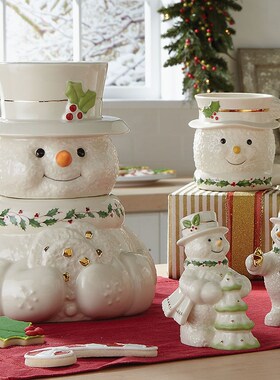 Cershar 出口 圣诞节大雪人饼干罐摆件圣诞装饰礼物礼品 道具布景