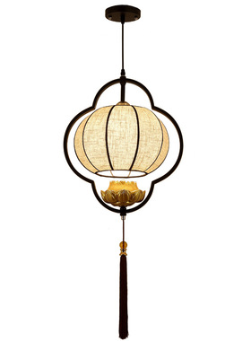 新中式小吊灯莲花l红色灯笼饭厅茶楼过道阳台茶室走廊玄关酒店房