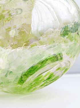 琉璃花瓶摆件客厅插花玻璃轻奢高级感F水养水培鲜花小众艺术绿色