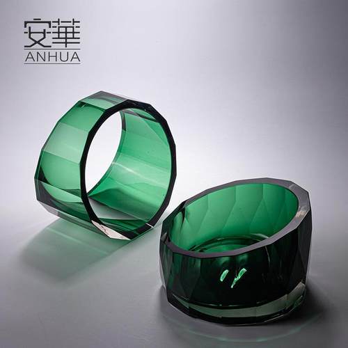 安华创意艺术玻璃摆件现代简约高端客厅装饰品精致工艺品