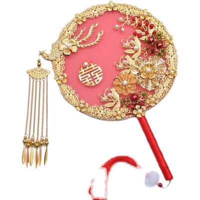 团扇结婚新娘diy材料包扇子秀禾双面喜扇婚扇成品中式复古秀禾服