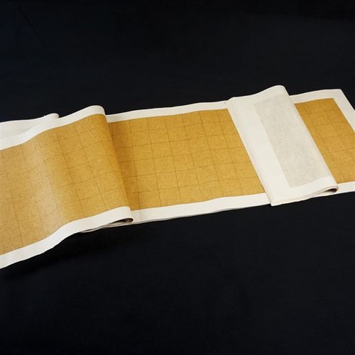 八尺三开仿古麻布半生熟5CM宣纸方格中楷毛笔作品专用装裱长手卷