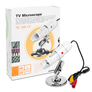 电视带屏AV接口高清数码 1000X高倍放大镜带7寸屏 电子显微镜400X
