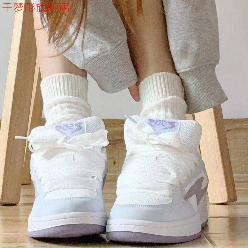 厚底防滑女款ins风小白板鞋