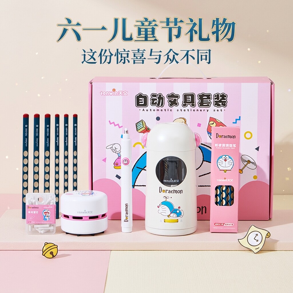 天文六一儿童节礼物实用套装小学生惊喜礼盒全自动文具女孩大礼包