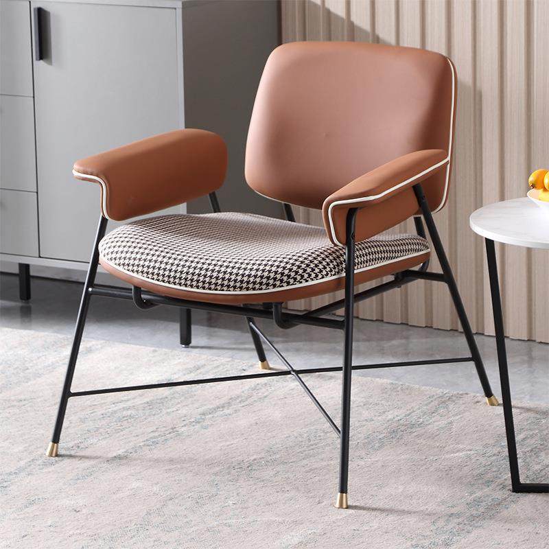 工业风单人沙发椅书房卧室办公椅千鸟格创意皮艺轻奢设计师椅子,特色手工艺,其他特色工艺品,淘宝优惠券,粉丝福利购,淘宝优惠卷