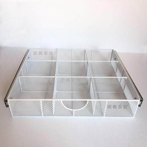 衣柜拉篮衣帽间滑轨拉篮卧室储物收纳拉篮金属蓝