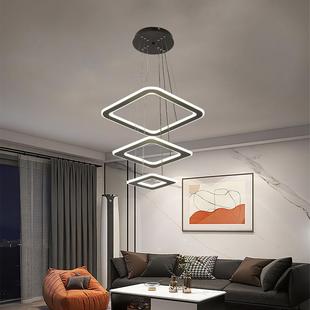 现代款轻奢客厅吊灯LED圆环灯北欧简约网红大气餐厅卧室灯家用