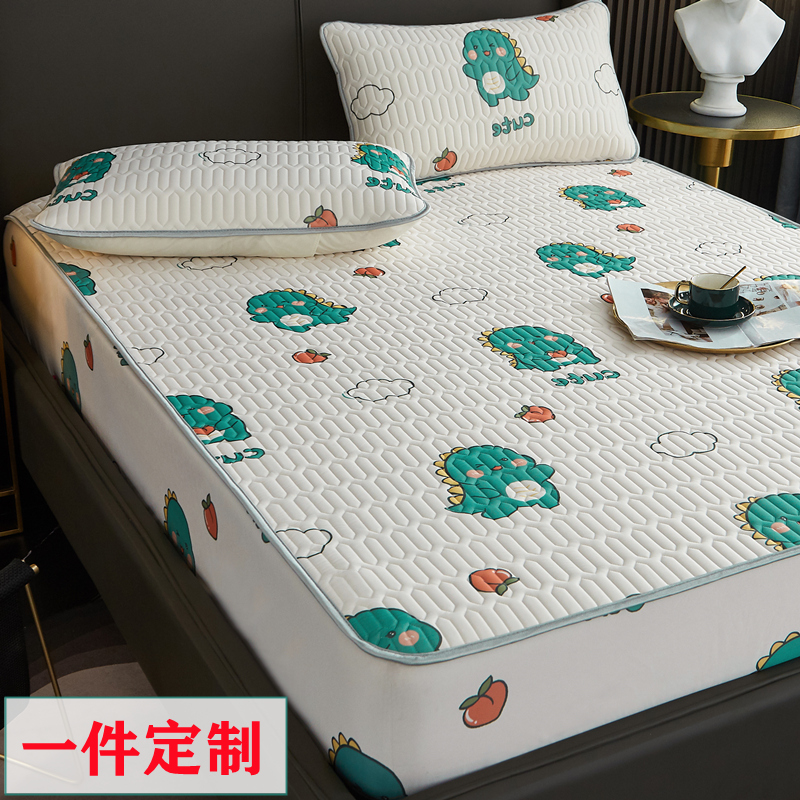 乳胶凉席床笠款冰丝床罩单件儿童135x190上下床1.2夏季榻榻米定制