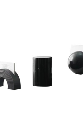 天然大理石桌面摆件黑色书房石材摆放艺术几何体圆球