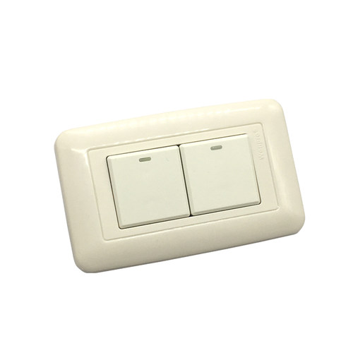 两位大板开关120型开关面板单控双开关翘板开关夜光16A250V明装暗