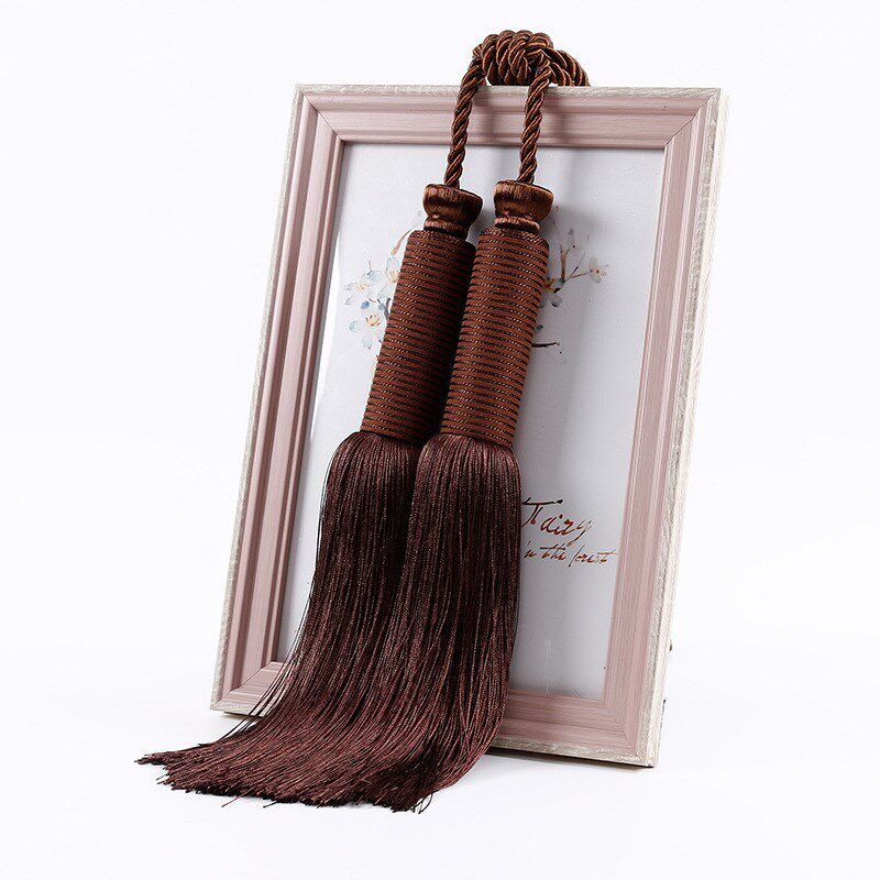 新款手工双管新球挂球 窗帘绑带绑绳吊球挂件流苏窗帘扣现货供应