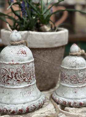 手压红陶花园摆件铃铛 露台花园庭院花园摆件