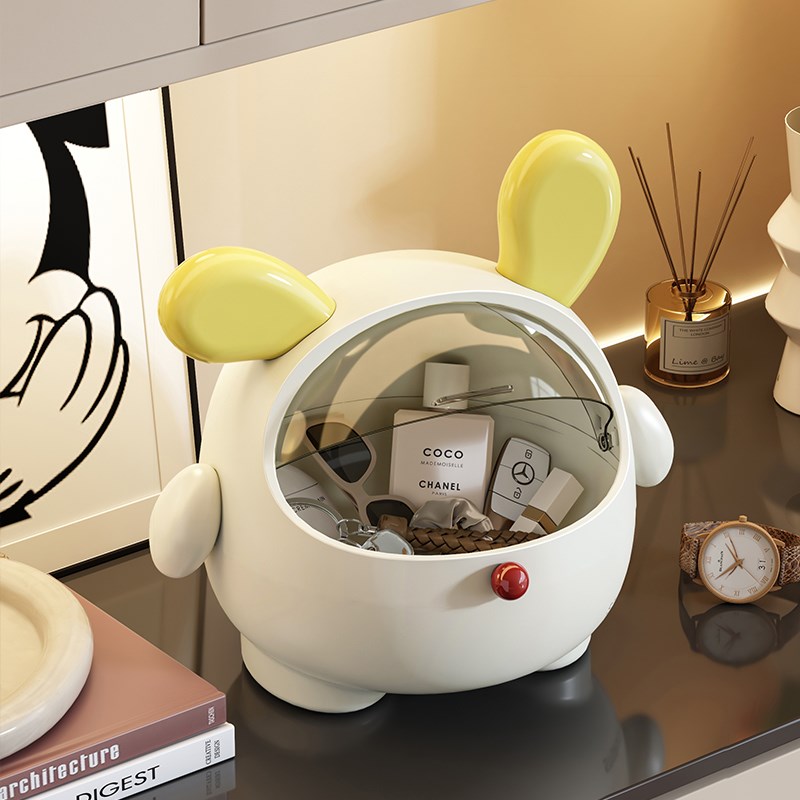 入户玄关收纳盒门口钥匙摆件置z物架翻盖透明桌面台面杂物储物收