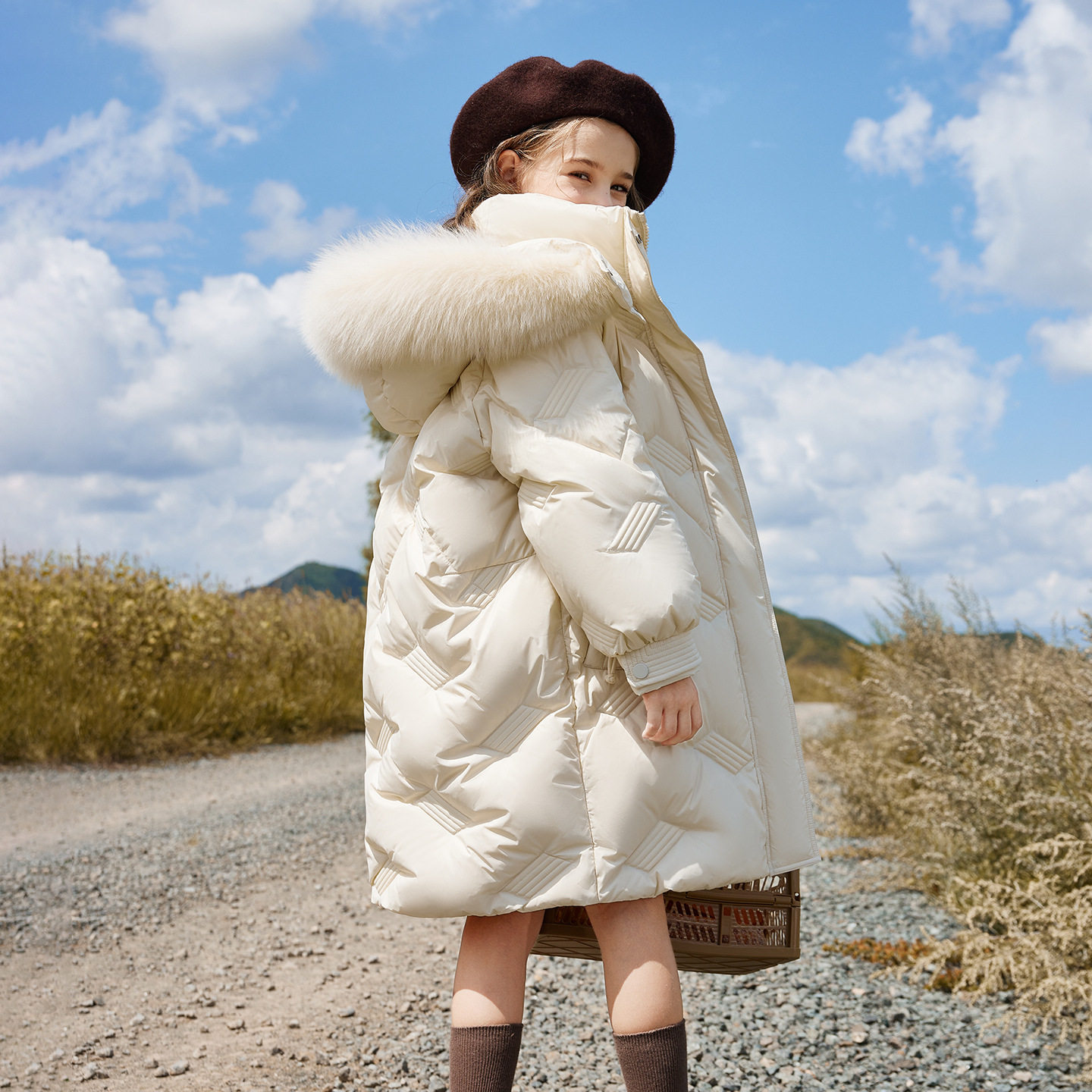 鸭鸭男女童羽绒服中长款2025冬季新洋气儿童中大童冬装大毛领外套,女装/女士精品,羽绒服,淘宝优惠券,粉丝福利购,淘宝优惠卷