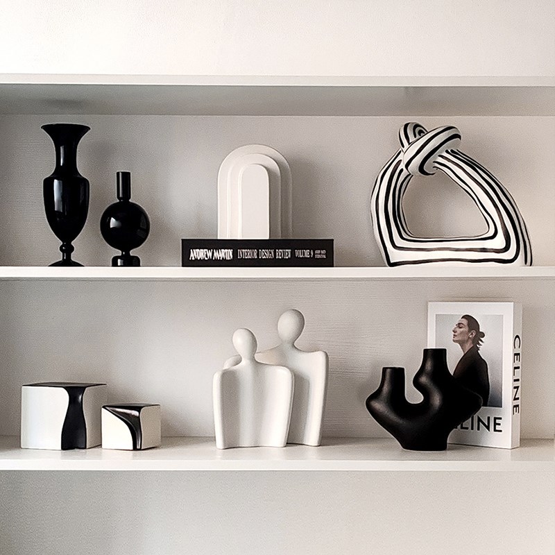 态生活现代简约风陶瓷异形装饰品摆件客厅书O柜酒柜抽象创意小摆