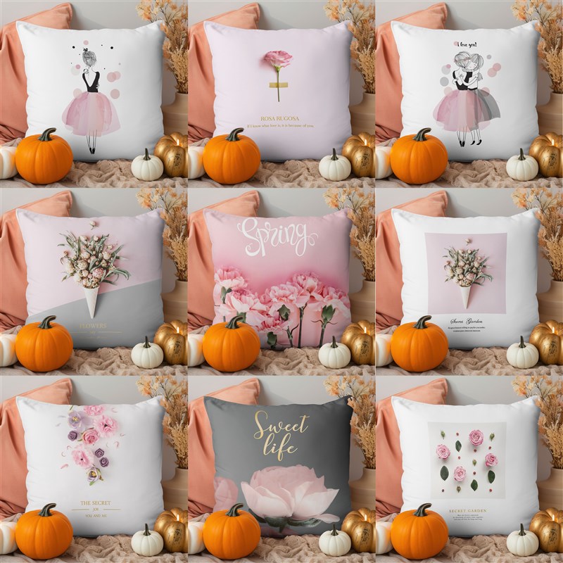 客厅沙发抱枕女生睡觉专用靠垫办公室腰靠L靠枕床头粉色抱枕套腰