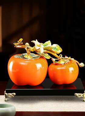 新中式事事如意柿子摆件客厅玄关装饰品乔迁礼物电视柜新居礼物