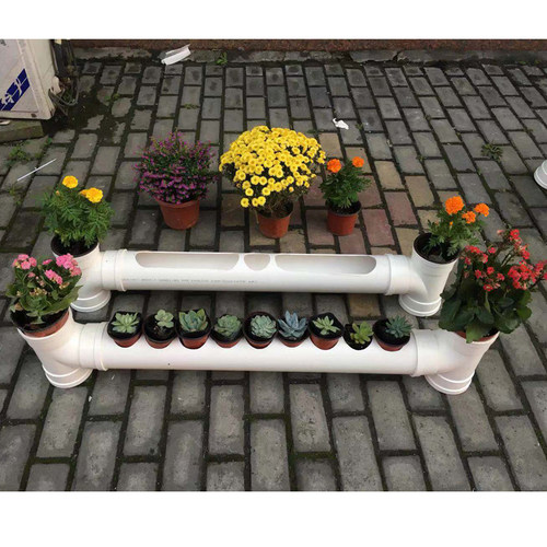 PVC管层创意阳台厅架花盆室内种菜种植架土栽培客花多道落地