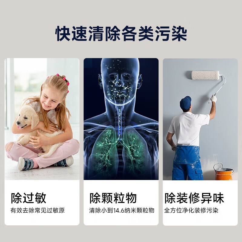 空气净化器家用除A醛杀味消毒机去除烟尘异菌滤芯水洗甲5/X5S