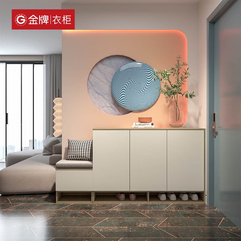 金牌衣柜餐厅定制整体鞋柜多功能储物玄关入户柜定制简约全屋定制