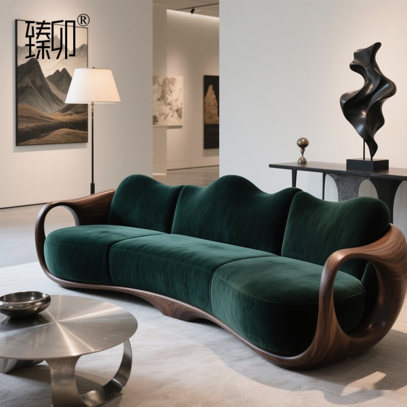 臻卯黑胡桃木沙发实木沙发新中式时尚会客厅沙发组合创.意高级感
