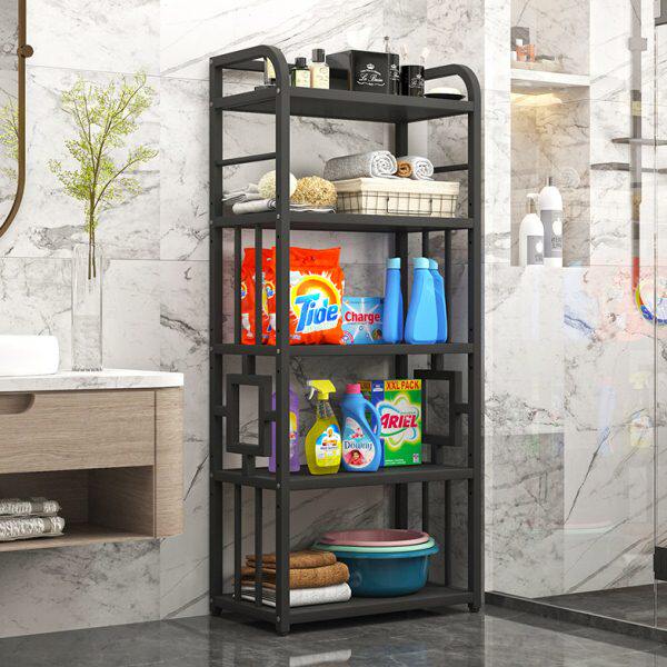 浴室置物架落地式厕所洗手间脸盆架多层金属架免打孔卫生间收纳架