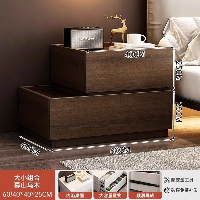 百变床头柜现代极简卧室家用创A意收纳柜轻奢感床边柜新款储物柜