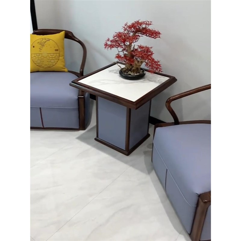 新中式乌金木休闲椅o组合现代简约轻奢沙发椅酒店会所洽谈椅定制