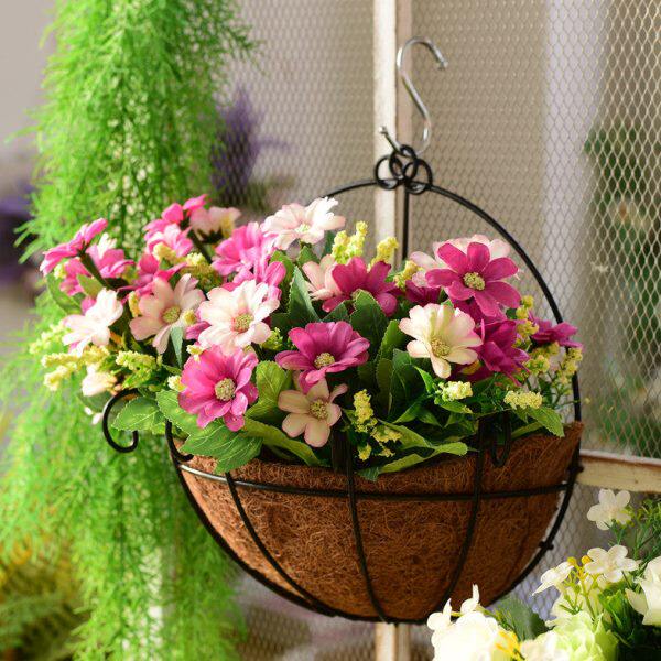 田园风墙面壁挂装饰品挂花篮阳台客厅墙上花创意餐厅室内墙饰假花