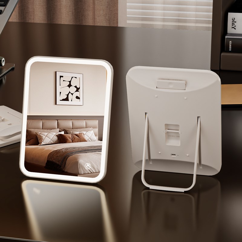 2025新款折叠化妆镜台式桌面家用卧室梳妆台镜子高级X感大号梳妆