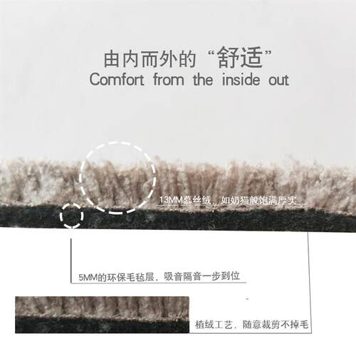 定制卧室房间地客全铺满铺钢琴兰音地垫毯厅可裁剪纯色莫吸迪色灰