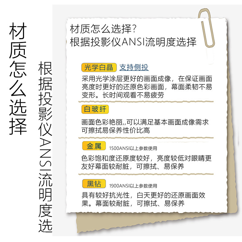 攸影极米坚果地拉幕布免打孔投影仪幕布抗光家用手拉地拉式拉升落