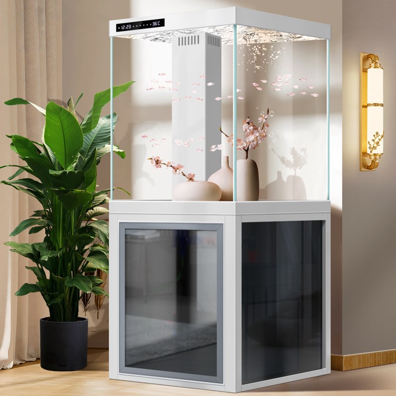 超白立式鱼缸小型客厅家用2024新款底滤免换水智能水族箱落地靠墙