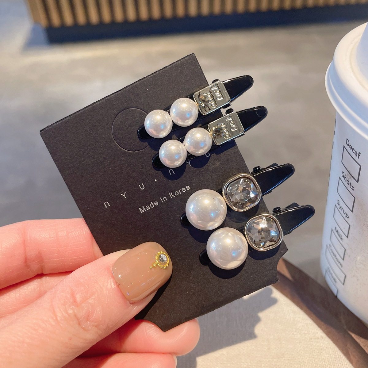 小号水钻珍珠侧边鸭嘴夹子感前额碎发夹女迷你刘海夹发卡小众头饰,饰品/流行首饰/时尚饰品新,民族风发饰,淘宝优惠券,粉丝福利购,淘宝优惠卷