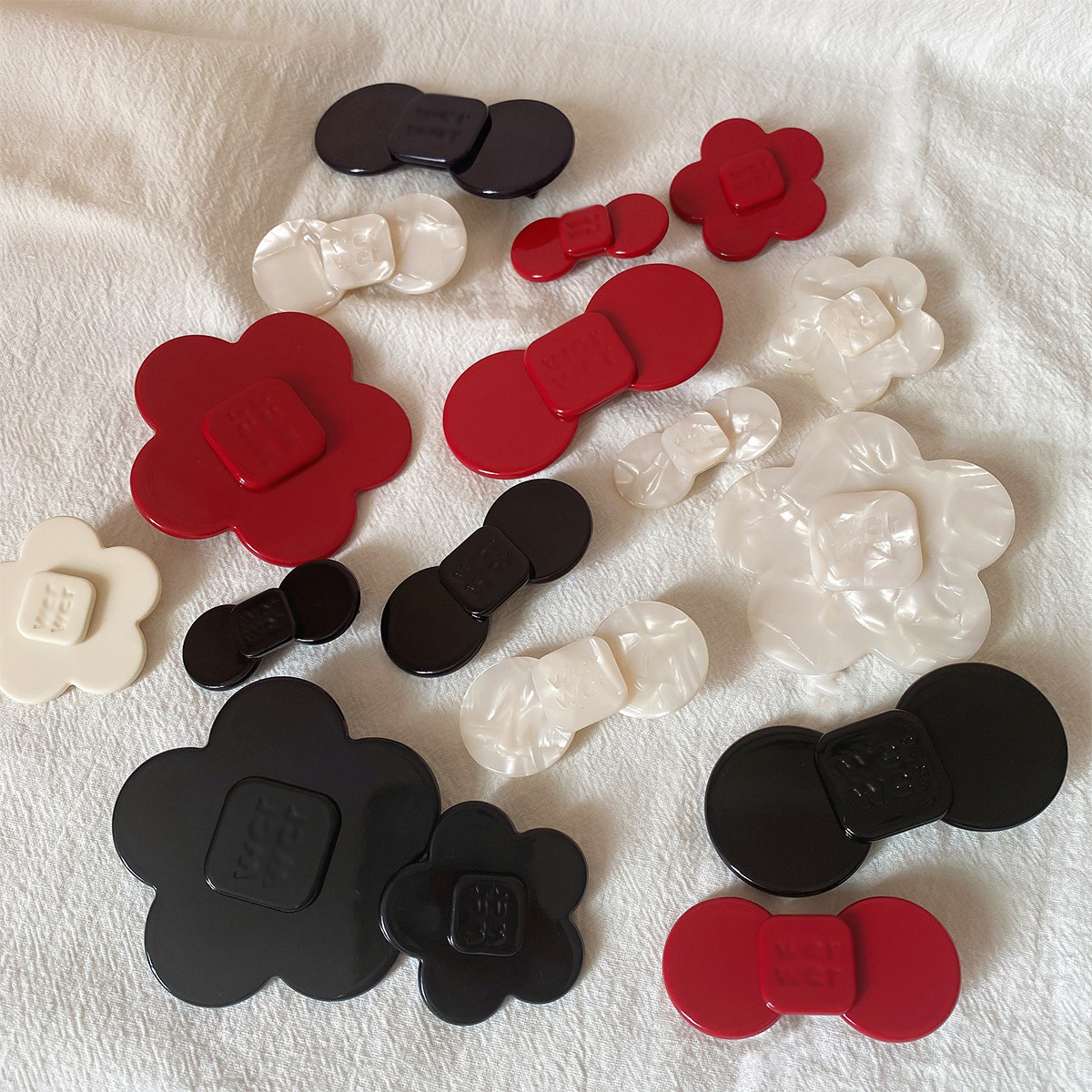 韩系醋酸手工花朵蝴蝶结发夹刘海侧边夹感鸭嘴夹百搭头饰边夹