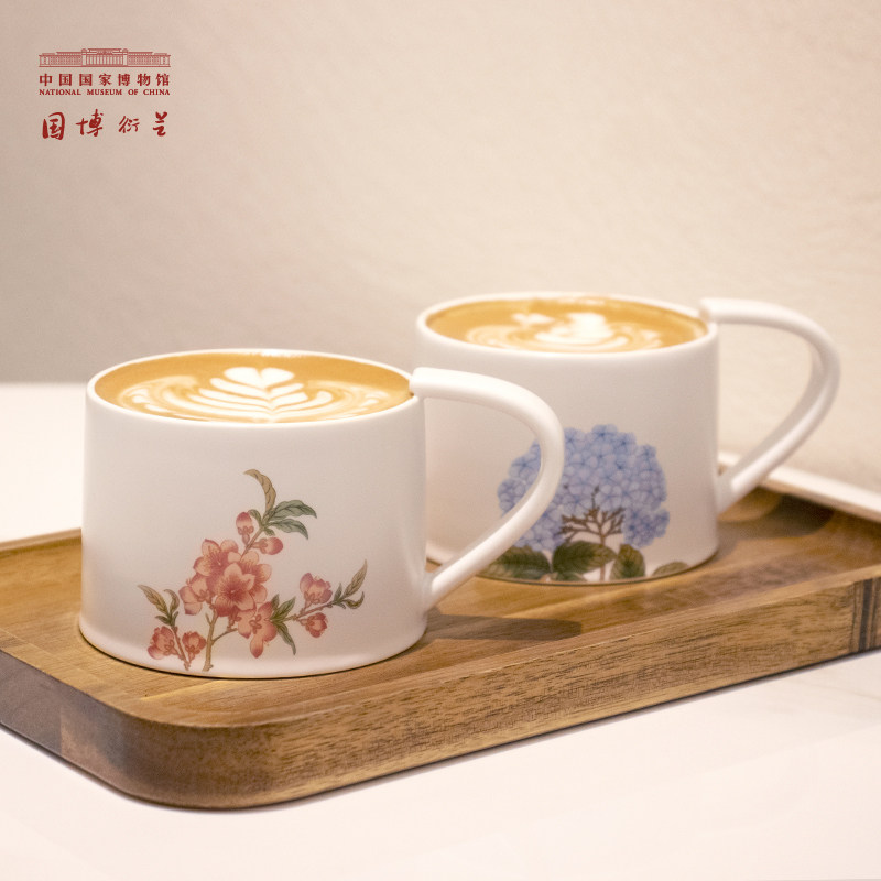中国博物馆芳华茶具咖啡杯碟套装情侣杯子马克杯子母亲节礼物
