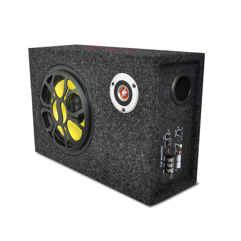 方形车载低音炮汽车音响改装12v24v大功率超重低音炮有源音箱
