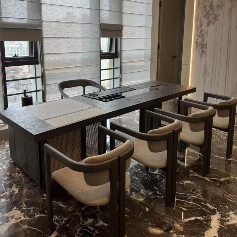 新中式实木茶桌2025新款高端y办公室家用泡茶桌简约现代高级感茶