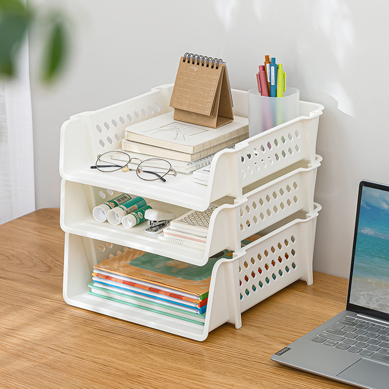 a4文件收纳盒办公室桌面置物架多层工位K整理神器书桌上书架文件