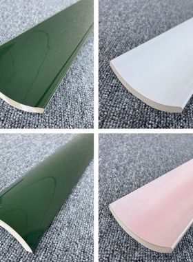 墨绿色弧形阴角条瓷砖腰线压条砖80X600餐厅吧台背景墙半圆长条砖