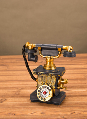 复古老式电话机座机模型小摆件客厅办公室桌面家居装饰品拍照道具