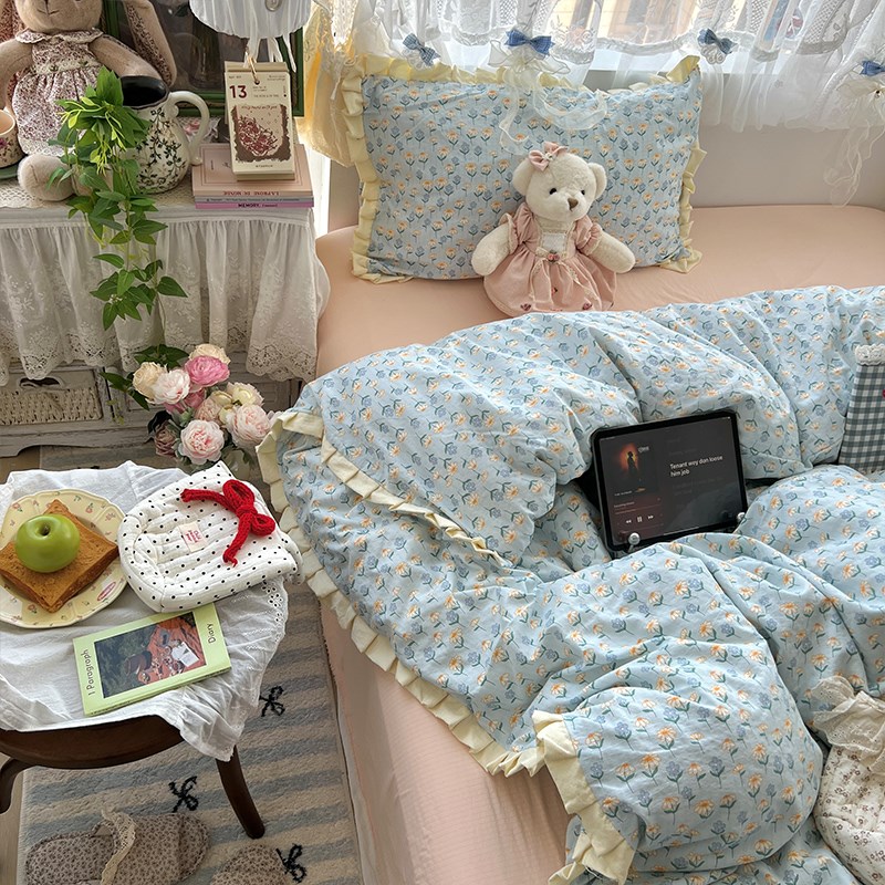 A类床品全棉四件套2025新款被套被罩床笠床单宿舍学生三件套4