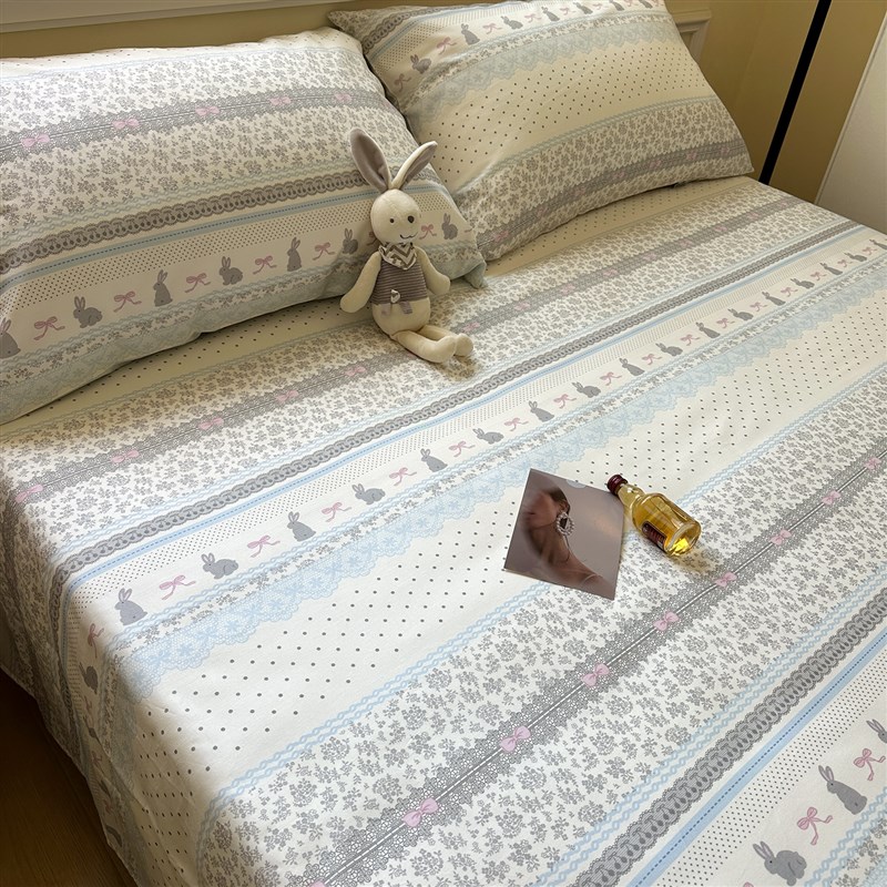 花边兔床单单件全棉被套枕套床笠被罩学生宿舍可搭配三四件套