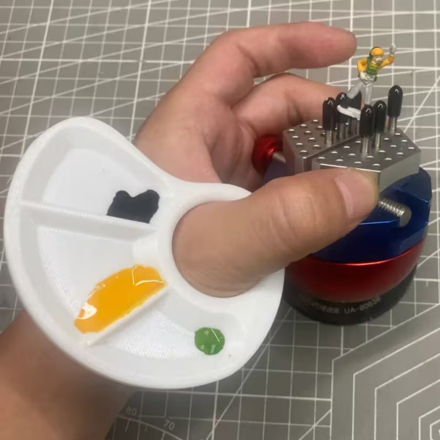 3D打印指环配件供选择的猫爪调色盘手持美术调色盘摆件