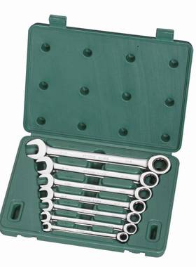 现货世达工具7件英制全抛光两用快扳组套09023梅花开口快扳手组套