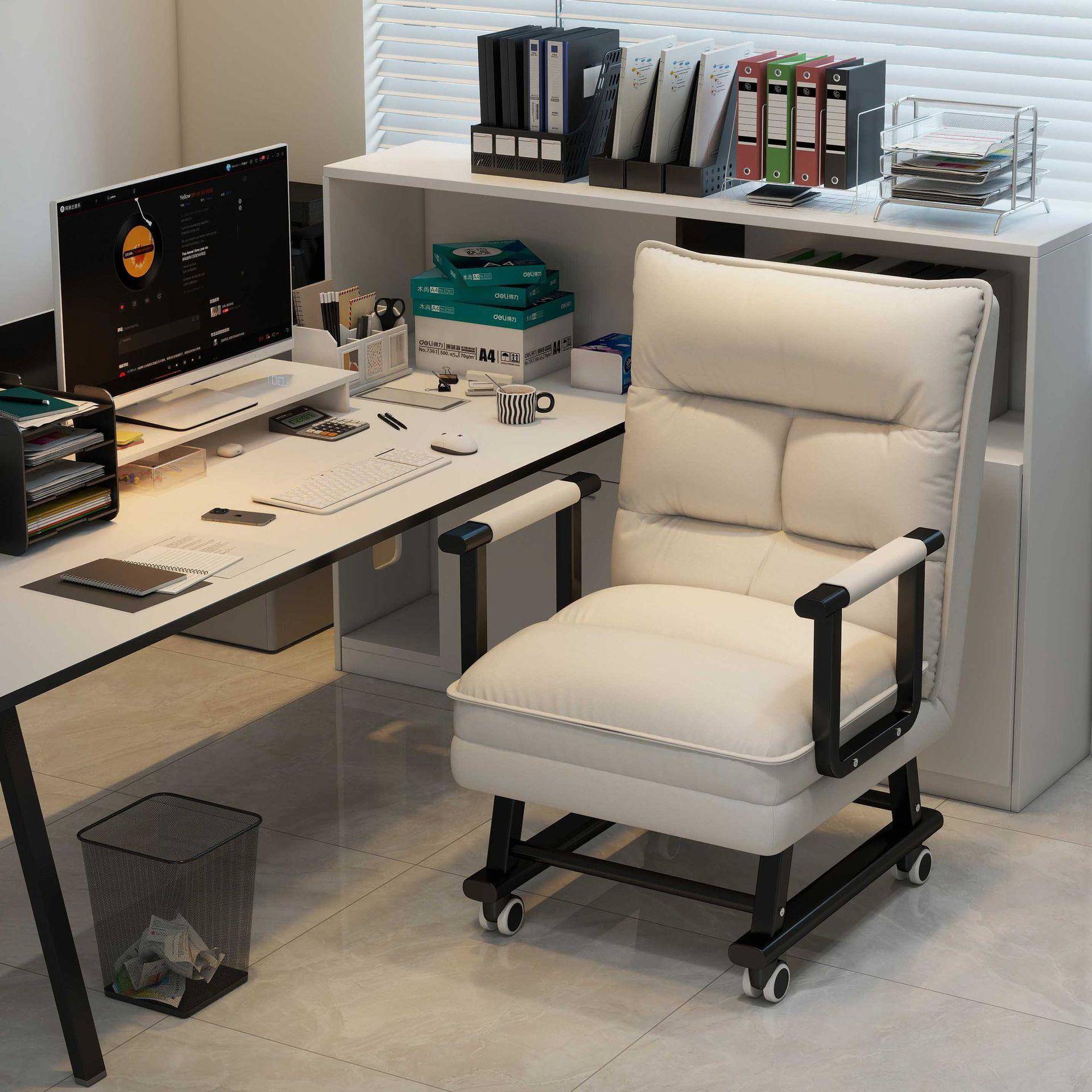 躺椅折叠午休午睡座椅单人床懒人办公室躺坐两用椅电脑椅靠背椅子