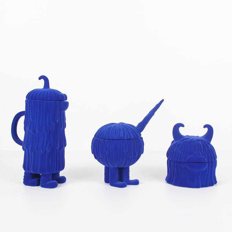 现代轻奢储物罐创意独角兽摆件客厅玄关酒柜样板间植绒工艺品家居